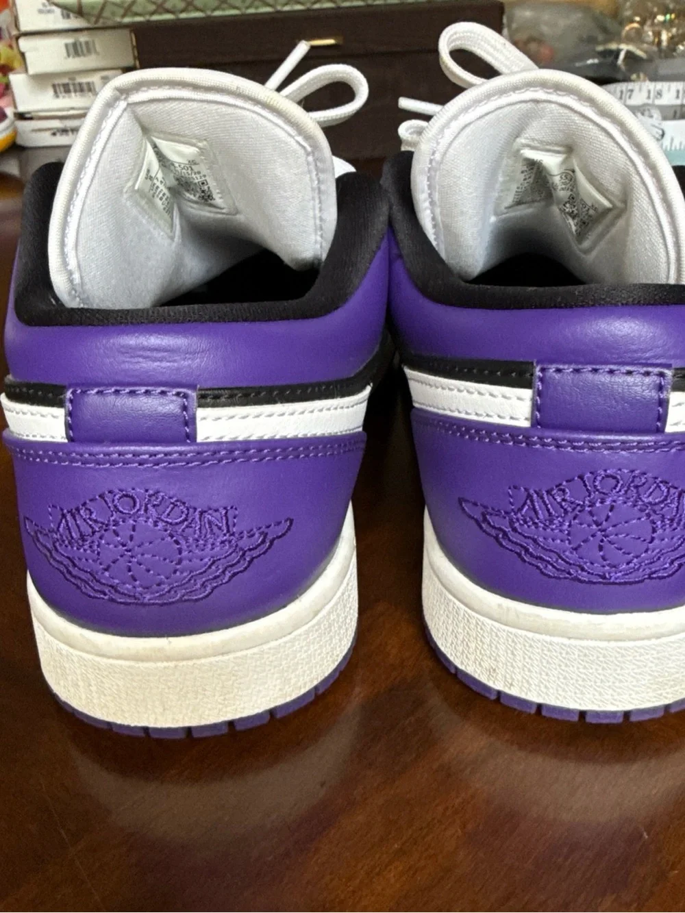 Jordan’s Retro Purple & Black Leather #553558-501 size 8